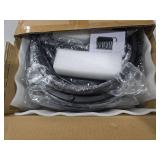 SONGMICS HOME LUIZ Collection - Ottoman Footstool, Round Ottoman, Vanity Chair Stool, Footrest, Reversible Top, Side Table, Max. Load 660 lb, Bedroom Living Room Entryway, Ink Black ULOM080B01