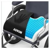 AUVON Gel Wheelchair Seat Cushion, Relieve Sciatica, Back, Coccyx, Pressure Sore and Ulcer Pain, Refreshing Ergonomic Chair Cushion with Waterproof Silk Fabric, Anti-Slip Cover