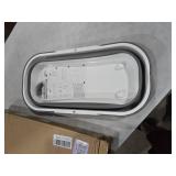 Collapsible Bucket with Wheels 14L (3.7 Gallon) - Versatile and Durable for House Cleaning, Camping, and RV - Convenient Rectangular Mop Cleaning Basket - Lightweight & Compact (14L-Grey)