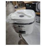 Rice Robot 4-Cup Space Saving Rice Cooker with Ceramic Nonstick Inner Pot, White