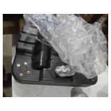 DZ4733 MS Patio Umbrella Base Heavy Duty with Wheels Square Market Stand for Outdoor 4 Locks 1 Knobs 125lb Capacity, Black