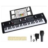 Keyboard Piano 61 Key Electric keyboard piano,portable digital piano w/Dual speaker Microphone Music Electronic Piano Birthday Christmas gifts for kids children