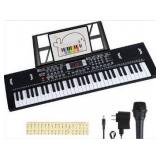 Keyboard Piano 61 Key Electric keyboard piano,portable digital piano w/Dual speaker Microphone Music Electronic Piano Birthday Christmas gifts for kids children