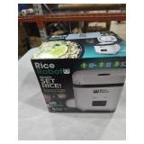 Rice Robot 4-Cup Space Saving Rice Cooker with Ceramic Nonstick Inner Pot, White