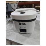 Rice Robot 4-Cup Space Saving Rice Cooker with Ceramic Nonstick Inner Pot, White
