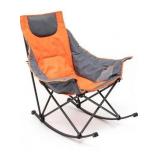 SUNNYFEEL Oversized Rocking Camping Chair, Fully Padded Patio Chair with Side Pocket, High Back Portable Lawn Recliner with Headrest, Outdoor Camp Rocker Chairs for Adults Heavy Duty 500 LBS