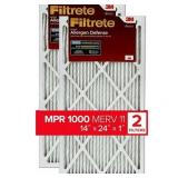 Filtrete Air Filter  MPR 1000  MERV 11  Micro Allergen Defense 3-Month Pleated 1-Inch Air Filters  2 Filters