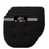 GORILLA GRIP Slip Resistant Tufted Chair Cushions, No Ties Required, Memory Foam Pads for Dining Room Kitchen Table, Office, Rocking Chairs, Plush Seat Cushion Pad, Home Decor, Set of 4, 16x17, Black