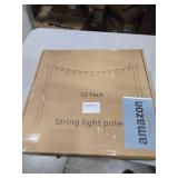 10 Pack String Light Poles,2.8 Ft Light Poles for Outside String Lights,Outdoor Lights Pole with Fork,Metal Poles Stand for Patio Deck Backyard