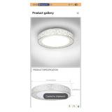 ASD 18 Inch LED Flush Mount Ceiling Light Fixture for Bedroom, 35W 1992LM 5CCT 2700K-5000K, Triac Dimmable Lights, Dining, Living Room, Kitchen Lamps, Modern Home Lighting Fixtures, Nickel, ETL