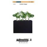 Metal Planter Box Rectangular Block - Galvanized Steel Long Box Planter Modern Outdoor Planters All-Weather Use with Drainage Holes for Patio/Porch, 35.5x24x12IN