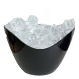 Insulated Ice Bucket for Parties 8L, Large Champagne Bucket for Cocktail Bar, Acrylic Ice Bucket (Black)