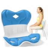 Ergonomic Back Support for Office Chair, Chsir Back Support for Good Posture Correction for Women, Lumbar Suppor for Floor Seat, Perfect for Home, Work, Office Blue