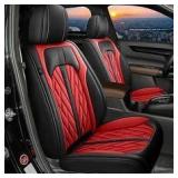 TTX LIGHTING Custom Fit Seat Covers for Honda Accord 2025 2024 2023 Faux Leather Full Set Compatible Airbag Waterpoof Car Seat Protector Red(EX, EX-L Hybrid, Sport Hybrid,Touring Hybrid)