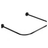 uxcell Stretchable Shower Curtain Rod Rack, Stainless Steel U Shaped Shower Curtain Rod No Drill for Bathroom Bathtub, 100cm/40\" Width, Black