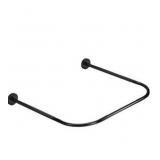 uxcell Stretchable Shower Curtain Rod Rack, Stainless Steel U Shaped Shower Curtain Rod No Drill for Bathroom Bathtub, 100cm/40\" Width, Black