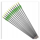 Fiberglass Practice Arrows Archery 26Inch Target Shooting Safety Recurve Bows Suitable for Youth Children Woman Beginner 12 PCS