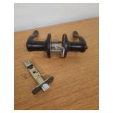 Black Door Lever Handle Set (MISSING SCREWS)