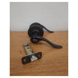 Black Door Lever Handle Set (MISSING SCREWS)