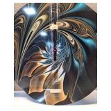 Modern Fractal Metal Wall Art - 29 inch Round Clock  - Retail: $89