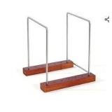 JINIHFW Vinyl Record Storage Holder,Wood Album Display Stand Modern Black Metal Rack Farmhouse Home Decor Organizer for Vinyl Record,Lp Record Holder Rack