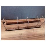 JINIHFW Vinyl Record Storage Holder,Wood Album Display Stand Modern Black Metal Rack Farmhouse Home Decor Organizer for Vinyl Record,Lp Record Holder Rack