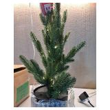 3pc Pre-lit Potted Balsam Fir Mini Artificial Christmas Tree Set Warm White Lights - Wondershop: LED, Timer, Indoor/Sheltered Outdoor - Retail: $115