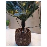 40" Pre-lit LED Glitter Flocked Balsam Fir in Basket Mini Artificial Christmas Tree Warm White Lights - Wondershop - Retail: $89