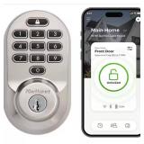 Kwikset HALO Satin Nickel Keypad WiFi Electronic Single-Cylinder Smart Lock Deadbolt featuring SmartKey Security - Retail: $179