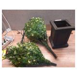 2 ft. Prelit Boxwood Porch Artificial Christmas Tree with Black Pot and Warm White Lights
