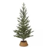 North Pole Trading Co. 36in Rattan Potted Christmas Tabletop Tree, One Size, Green - Retail: $22