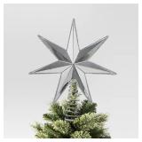 11.5" Mirrored 7-Point Star Christmas Tree Topper Silver - Wondershop