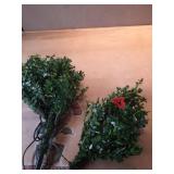 2 ft. Prelit Boxwood Porch Artificial Christmas Tree with Black Pot and Warm White Lights, - Retail: $50