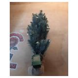 Fraser Hill Farm 2-ft. Heritage Pine Artificial Tree with Burlap Base and Battery-Operated Warm White LED Lights