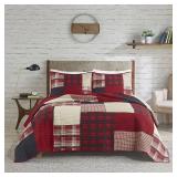 King/California King Sunset Coverlet Mini Set - Red: Woolrich Bedding, Plaid Percale, Reversible, with Shams - Retail: $90