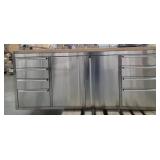 Trinity 72-inch Stainless Steel Rolling Workbench - Retail: $1,101 - Missing 1 Hinge Pin - Dings - See Photos/Inspection