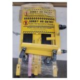 Portable Safety Barrier Gate with Bilingual Warning Signs - Retail: $225