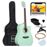 Best Choice Products 41in Full Size Beginner Acoustic Guitar Set with Case  Strap  Capo  Strings - SoCal Green - Retail: $100