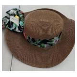 San Diego Hat Company Brown Sun Hat with Floral Band - Retail: $25