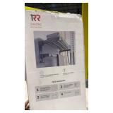 24 Inch Towel Rack with Towel Bar Holder Foldable Towel Shelf with Movable Hooks Rustproof Towel Storage Wall Mount for Bathroom Lavatory Matte Black - Retail: $0