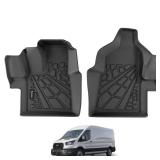 KARPAL Floor Mats Front Liners Fit for 2020-2023 2024 Ford Transit with Vinyl Flooring (No Transit Connect), TPE All Weather Custom Fit Ford Transit Front Car Mats -1st Row - Retail: $90