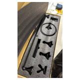 10 SETS Bathroom Accessory Set, Matte Black Adjustable Expandable Towel Bar 4-Piece Bathroom Hardware Set Wall Mounted Robe Hook Toilet Paper Holder Towel Ring Towel Bar - Retail: $0