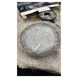 Ovente 8.5  Lighted Wall Mount Makeup Mirror  1X & 10X Magnifier  Adjustable Double Sided Round LED  Extend  Retractable & Folding Arm  Compact & Cordless  Battery Powered Nickel Brushed MFW85BR1X10X