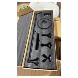 BGL Bathroom Accessory Set, Matte Black Adjustable Expandable Towel Bar 4-Piece Bathroom Hardware Set Wall Mounted Robe Hook Toilet Paper Holder Towel Ring Towel Bar - Retail: $0