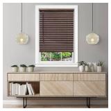 Achim GII Luna Indoor Cordless Mahogany Vinyl Light Filtering Window Venetian Blind  64  L x 32  W