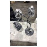 3 Lamp Food Heat Lamp - 550W Portable Electric Food Warmer, 4 Bulbs Included - Stainless Steel Double-Head Food Warmers for Parties Buffet Catering, Food Service, Hotels, Restaurants, Cafeteria (Black