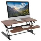 Adjustable Standing Desk Converter with Walnut Finish - Retail: $125