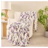 Berkshire 60x80 Velvetsoft Floral Throw in Gift Box - Retail: $29