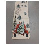 Christmas Red Truck Table Runner with Snow Scene 90 x 12 1/2 inch - Retail: $24