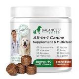 Balanced Breed All-in-1 Dog Vitamins Supplement Skin Coat Hip Joint NonGMO Made in USA-60 Soft Chews - Retail: $30